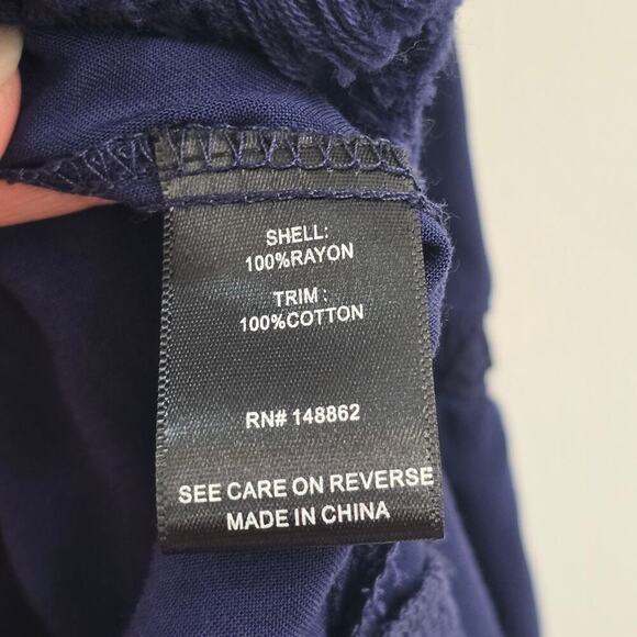 NWT Torrid Women’s Plus Sz 6 Navy Mini Sundress Fringe Crochet Resortwear Boho - Picture 8 of 8